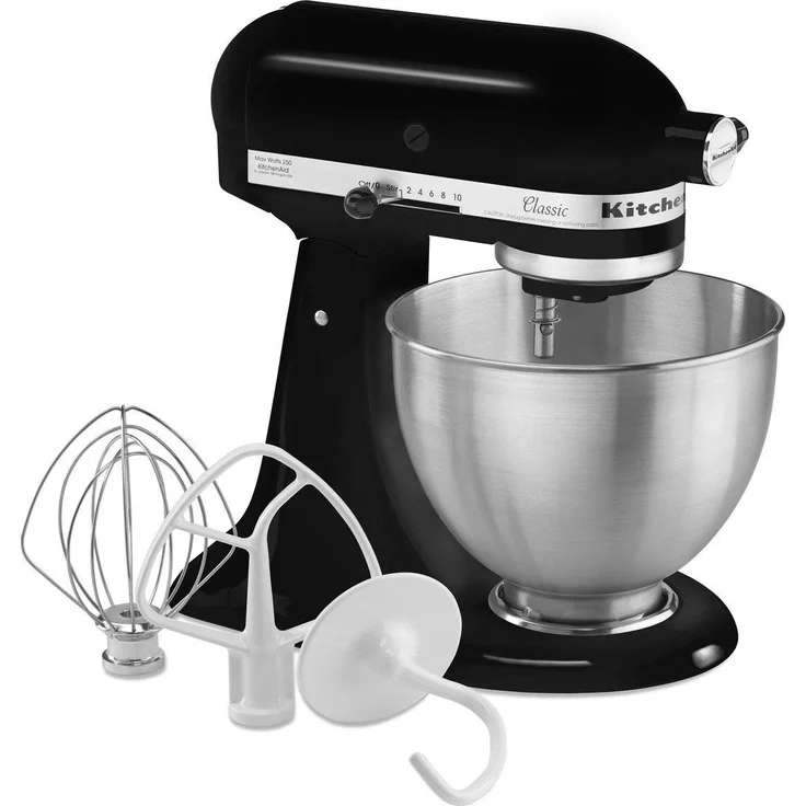 KitchenAid Classic 5K45SSEOB Küchenmaschine mit Direktantrieb, 275W, 4,3 L Edelstahlschüssel, onyx schwarz, Serie: 5K45SS – Bild 2