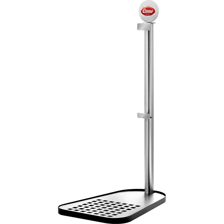 Clauss CL-60000 00 Bierfasshalter für Standard 5 L Fässer, Edelstahl, Fuß Stahl schwarz lackiert