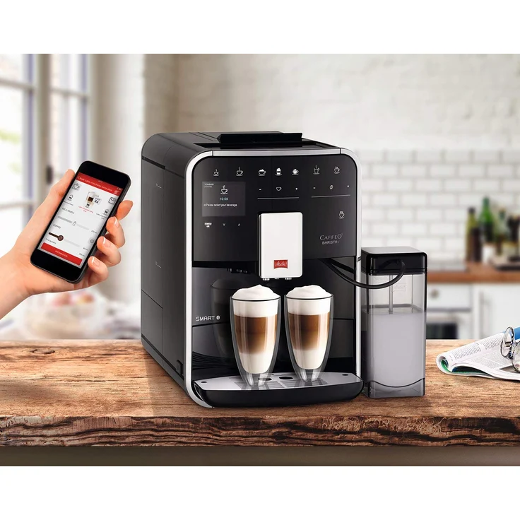 Melitta Caffeo Barista T Smart F830-102, Kaffeevollautomat mit Milchsystem und integriertem Mahlwerk, Smartphone-Steuerung mit Connect App, One Touch Funktion, schwarz – Bild 6