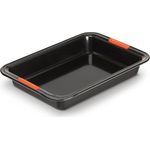 Le Creuset Antihaft Backform, Rechteckig, 33 x 23 cm, PFOA-frei, Sauerteigbeständig, Aus Karbonstahl gefertigt, Anthrazit-Orange