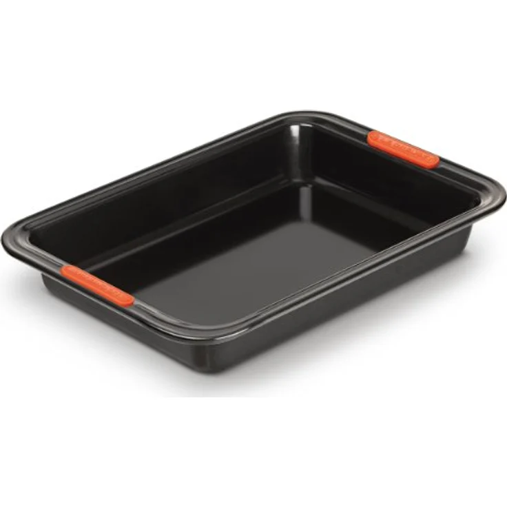 Le Creuset Antihaft Backform, Rechteckig, 33 x 23 cm, PFOA-frei, Sauerteigbeständig, Aus Karbonstahl gefertigt, Anthrazit-Orange – Bild 1