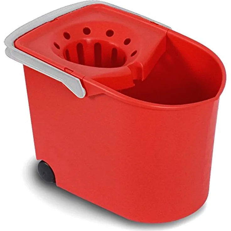 TATAY Putzeimer mit Rollen in Rot