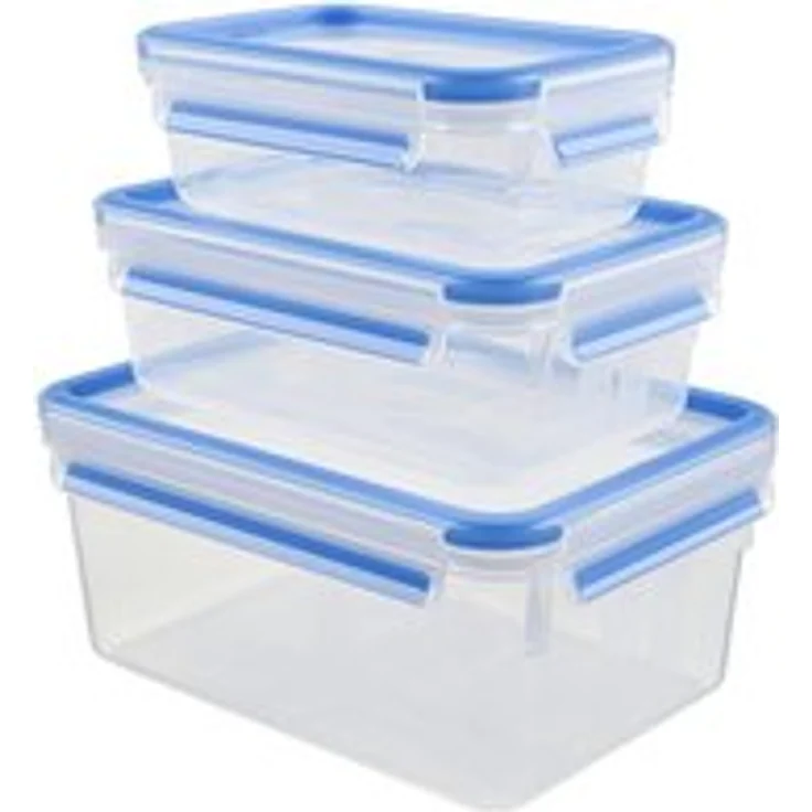 Emsa 512753 Clip & Close Frischhaltedosen | 3-teiliges Set | 0,55+ 1,00+ 2,30 L | -40 bis +100 Grad | Kunststoff | 100 % Dicht | Besondere Frische-Dichtung – Bild 1