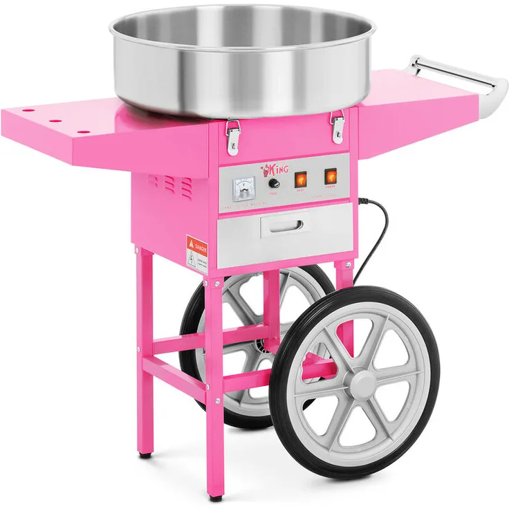 Royal Catering Zuckerwattemaschine mit Wagen Zuckerwatte Candy Floss Maker 52 cm mit Wagen