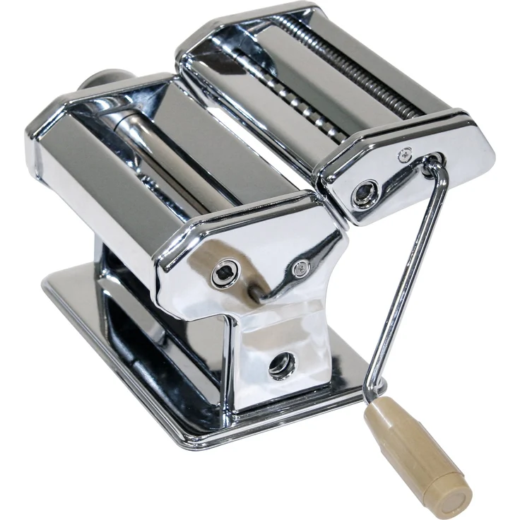 axentia Nudelmaschine verchromt, Pasta-Maker für Lasagne-Platten, Spaghetti oder Bandnudeln, manuelle Pastamaschine mit Kurbelantrieb, 9 Teigdicken – Bild 1