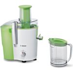 Bosch MES25G0 Entsafter VitaJuice 2 700 W, XL-Einfüllschacht, Edelstahl-Microfilter-Sieb, Ausgießer mit DripStop, weiß - apfelgrün