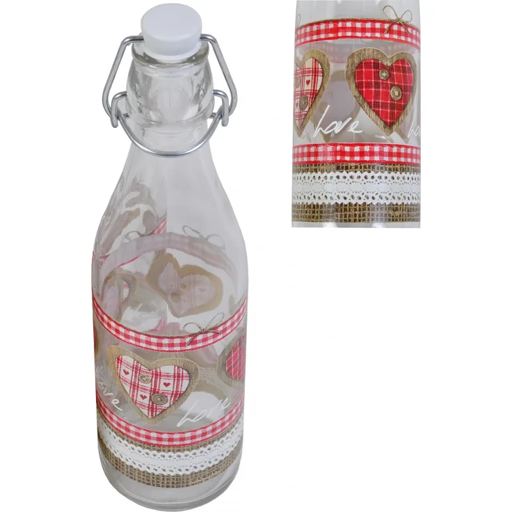Lory Flasche 0,5Liter Country Love mit Bügelverschluss Abfüllen Fluppverschluss