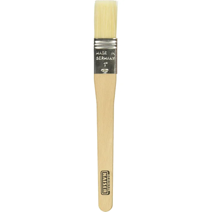 KAISER Holz-Backpinsel 1'' 20,5 cm Ptisserie flexible Naturborsten Sichere Borsten-Metall-Fixierung Griff aus robustem unbehandelten Buchenholz
