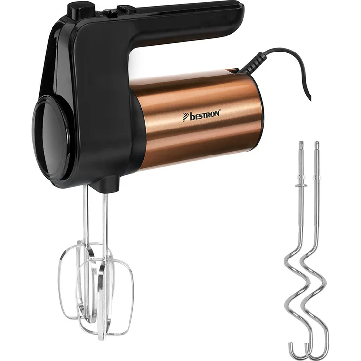 Bestron AHM1000CO Handmixer 400W, 6 Geschwindigkeiten, Turbofunktion, kupfer