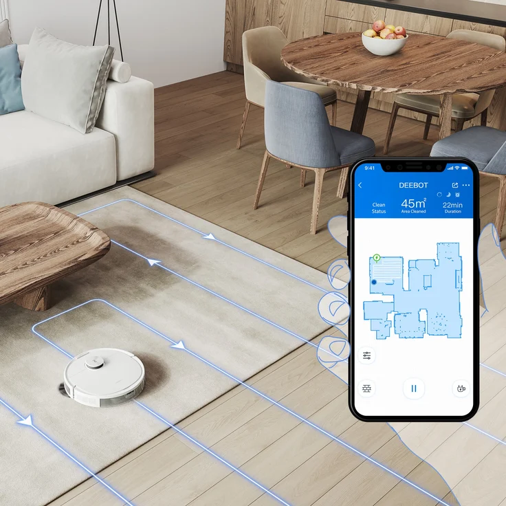 Ecovacs Deebot N8 Saugroboter mit Wischfunktion, Lasernavigation mit True Mapping, 110 min Akkubetrieb – Bild 5