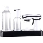 Rosenstein & Söhne Wassersprudler, inkl. 2 PET-Flaschen mit Dosierungs-Markierungen - 1L und 0,5L, schwarz, weiß