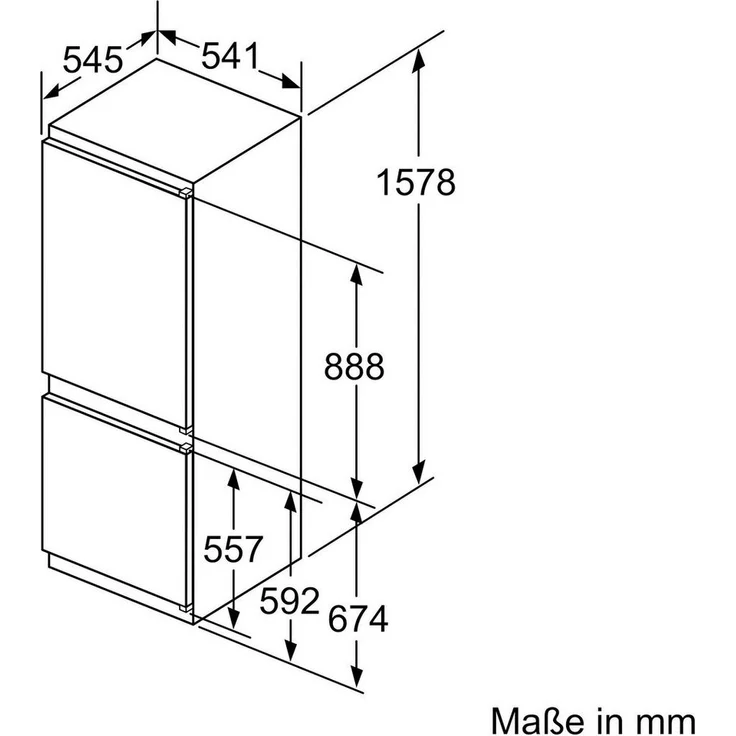 Bosch KIV77VSF0 Kühl-Gefrierkombination, Einbau, LED, Breite 54 cm – Bild 3