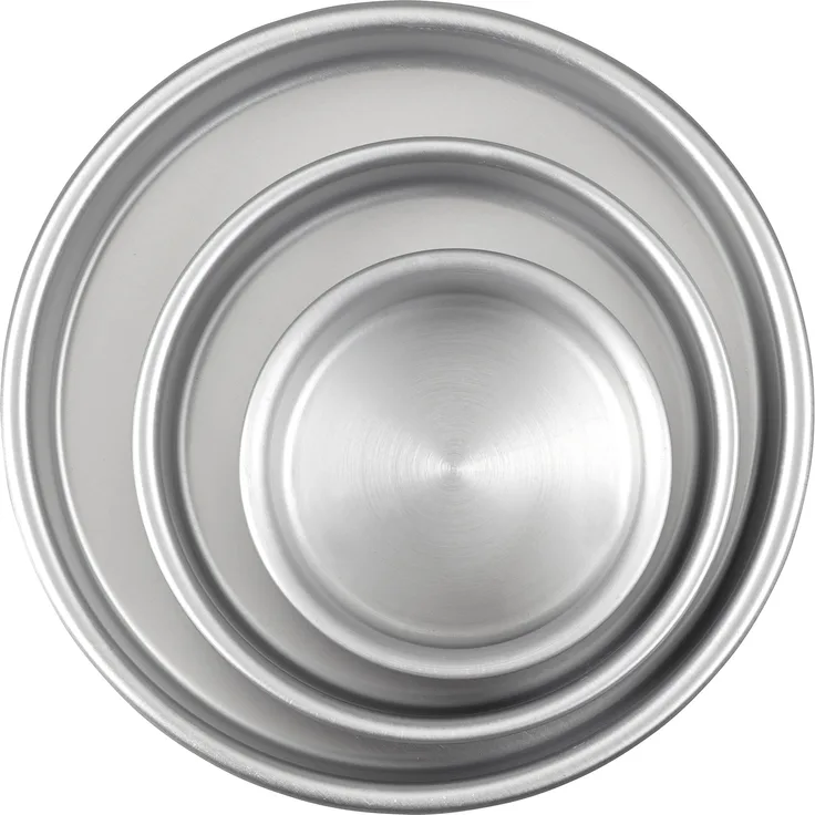 Wilton Backformen Runde Kuchen, Aluminium, 3-Teiliges Set aus Kuchenformen 20,3 cm, 15,2 cm und 10,1 cm, Sonstige, Silber