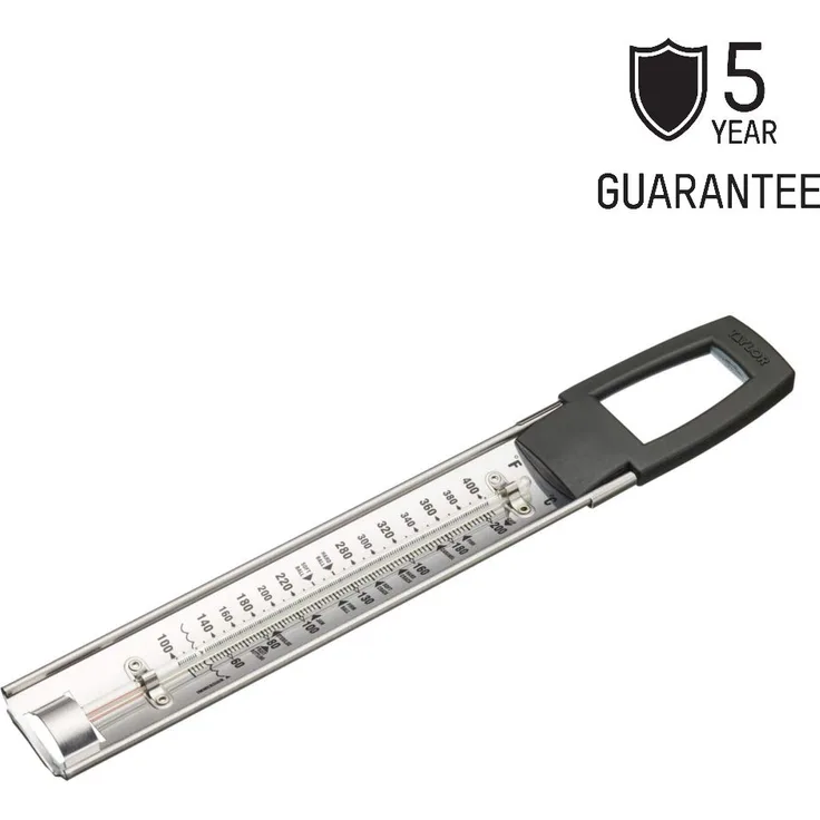 Taylor Pro Jam Thermometer with Cool Touch Handle, Stainless Steel-Plastic, Silver-Black, 31.5 cm