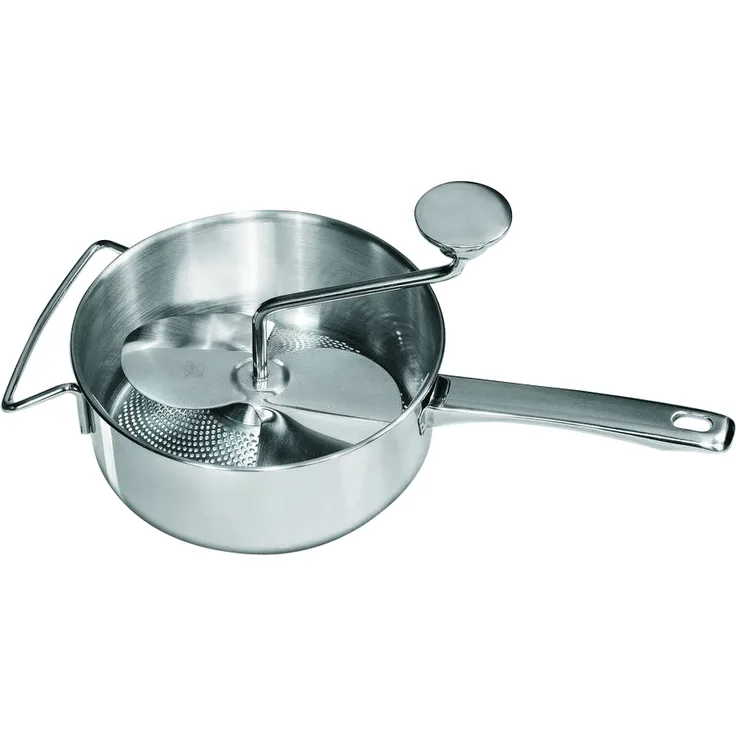 Gefu 24100 Passiergerät Flotte Lotte aus rostfreiem Edelstahl – Profi Sieb-Reibe zum Zerkleinern von Gemüse und Obst