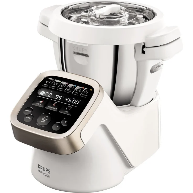 Krups Prep&Cook HP5031 Multifunktions-Küchenmaschine (1,550 Watt, bis zu 12.000 U-min, mit Kochfunktion) weiß-edelstahl - Preisvergleich – Bild 1