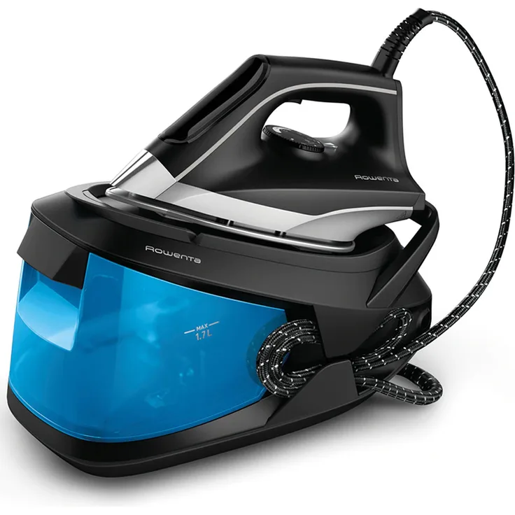 Rowenta VR 8320 Dampfbügelstation, Dampfstoß 6.5 bar - 350 g-min., Edelstahl-Bügelsohle 400 Dampfaustrittslöcher, Tropfstopp, 1,7 L Wassertank, Anti-Kalk, 2600 W