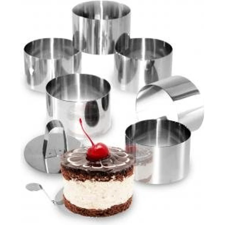 STONELINE Dessert- und Speiseringe Set, 8-teilig, Edelstahl – Bild 1