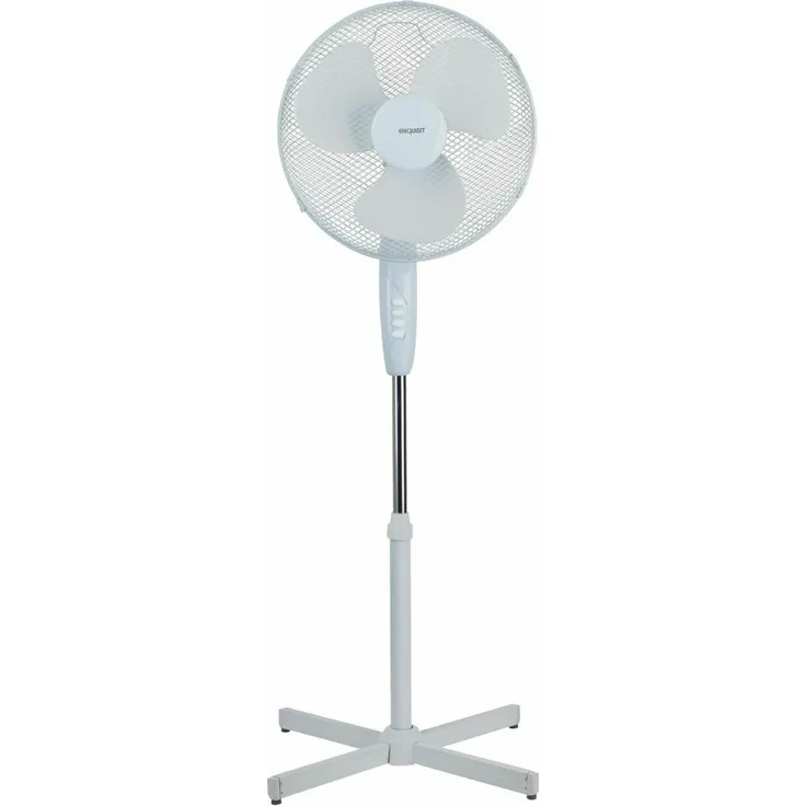 Exquisit VS 35064 Standventilator, 50 Watt, Oszillation, höhenverstellbar, Ø 40cm, weiß