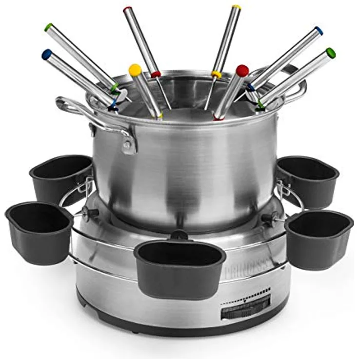 Princess 01.172680.01.001 6 Dipschalen Fondue, Edelstahl, silber