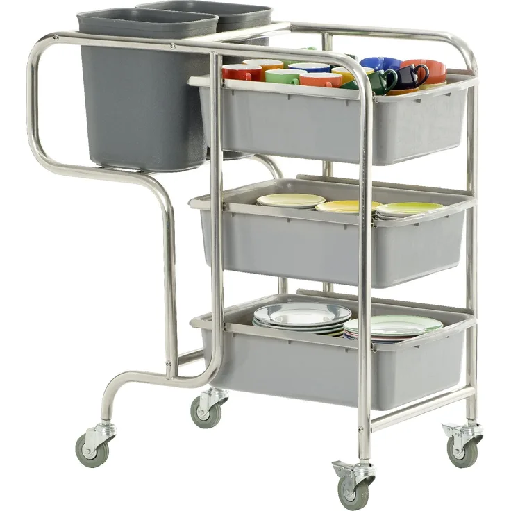 Saro Claire Abräumwagen, Silber, 58 x 106 x 100 cm