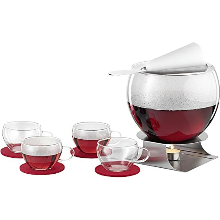 Bohemia 022012011 Feuerzangenbowle-Set, Glas, Transparent, 26 x 23 x 23 cm, 11 Einheiten