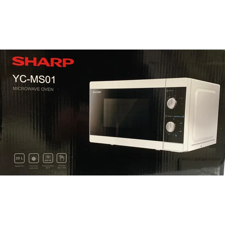 Sharp YC-MS01E-W Mikrowelle mit Grill, Standgerät
