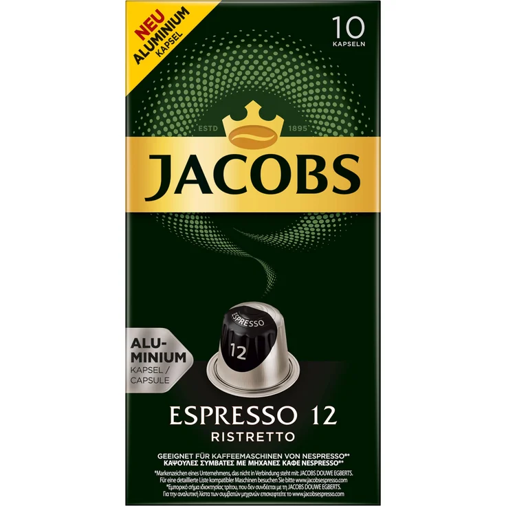 Jacobs Espresso 12 Ristretto, Kaffeekapseln, Nespresso Kompatibel, Kaffee, 100 Kapseln – Bild 1