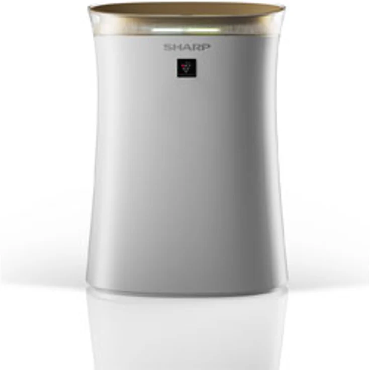 Sharp UA-PG50E-W Luftreiniger mit Plasmacluster-Ion-Technologie, drei Filterstufen: Vorfilter, Geruchsfilter und Hepa-Filter, sehr leise 23 dB. Bis zu 38 M2