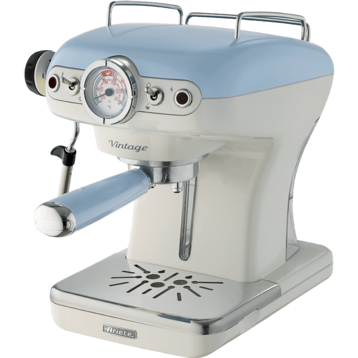 Ariete 1389 00M138915AR0 Siebträger-Espressomaschine Vintage mit Milchaufschäumdüse, 900 W, hellblau, Kunststoff
