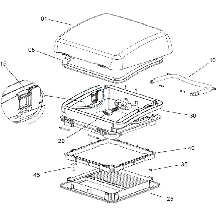 Montageset 42 mm für Dometic Micro-Heki 280 x 280 mm