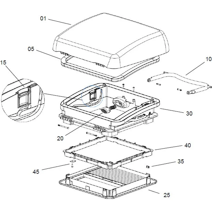 Montageset 42 mm für Dometic Micro-Heki 280 x 280 mm