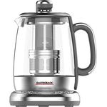 GASTROBACK 42440 Design Automat Advanced Plus, Automatischer Tee? und Wasserkocher (2 in 1), 24-Stunden-Einschalt-Timer, Edelstahl-Teefilter, 1,5 Liter Glasbehälter, 2.000 Watt, Glas, silber