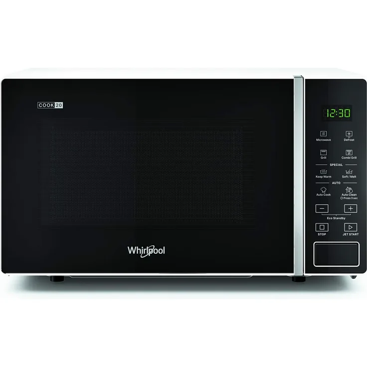 Whirlpool MWP 203 W Mikrowelle + Grill, Standgerät, 20 Liter Garraum, weiß, mit hohem Grill