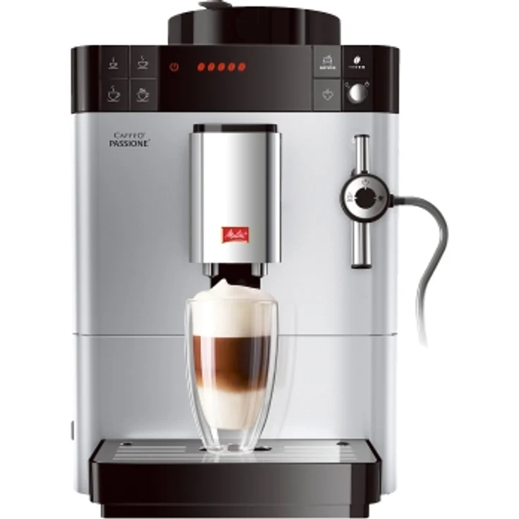 Melitta Caffeo Passione F530-101, Kaffeevollautomat mit Auto-Cappuccinatore-System, Silber, mit Milchsystem und integriertem Mahlwerk – Bild 1