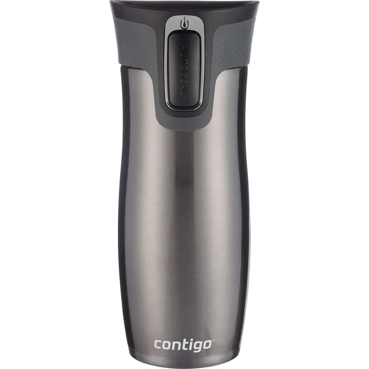 Contigo Thermobecher West Loop Autoseal, Edelstahl Isolierbecher, Kaffebecher to go, auslaufsicher, spülmaschinenfester Deckel BPA-frei, 470 ml , Gunmetal , 470 ml – Bild 1