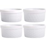Palais Dinnerware Auflaufförmchen Kollektion Porzellan Soufle Teller 8 Oz - Set of 4 Weiß - verschiedene Oberflächen