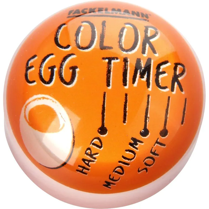 FACKELMANN Ei-Koch-Indikator, Kunststoff, Orange-Weiß-Schwarz, ca. 4,5 x 3,1cm
