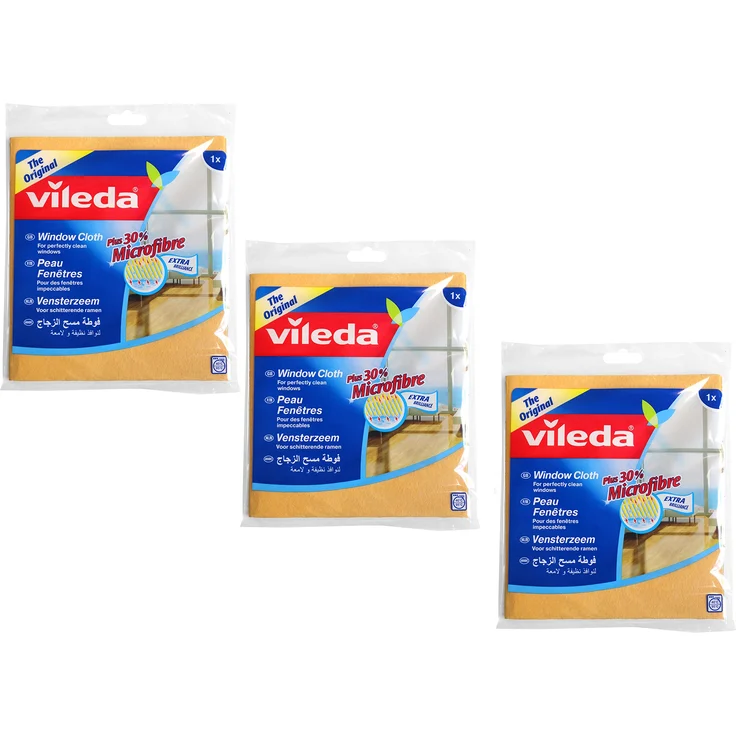 Vileda 119680 Fenstertuch, klassisch und traditionell, reinigt gründlich ohne Schlieren und Fusseln zu hinterlassen