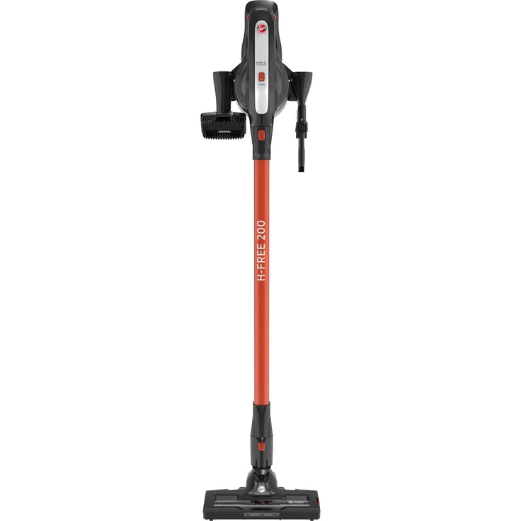 Hoover HF122RH H Free 100 HF122RH Handstaubsauger, 40 min Akkubetrieb, Zyklon-Technik, LED-Frontlicht, orange-schwarz