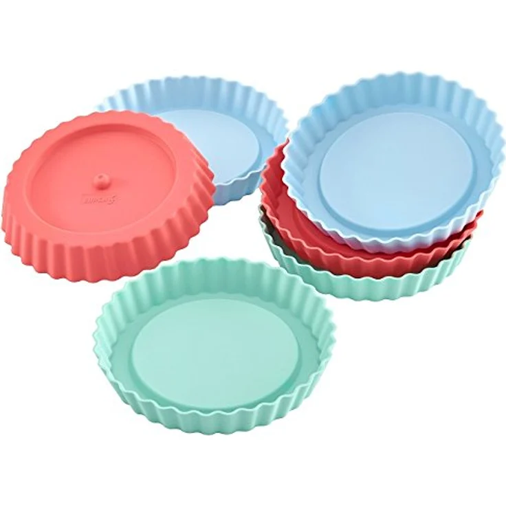 Lurch 83016 Flexi Form Tortelett 6er Set, Silikon, mehrfarbig, 12 x 12 x 2 cm