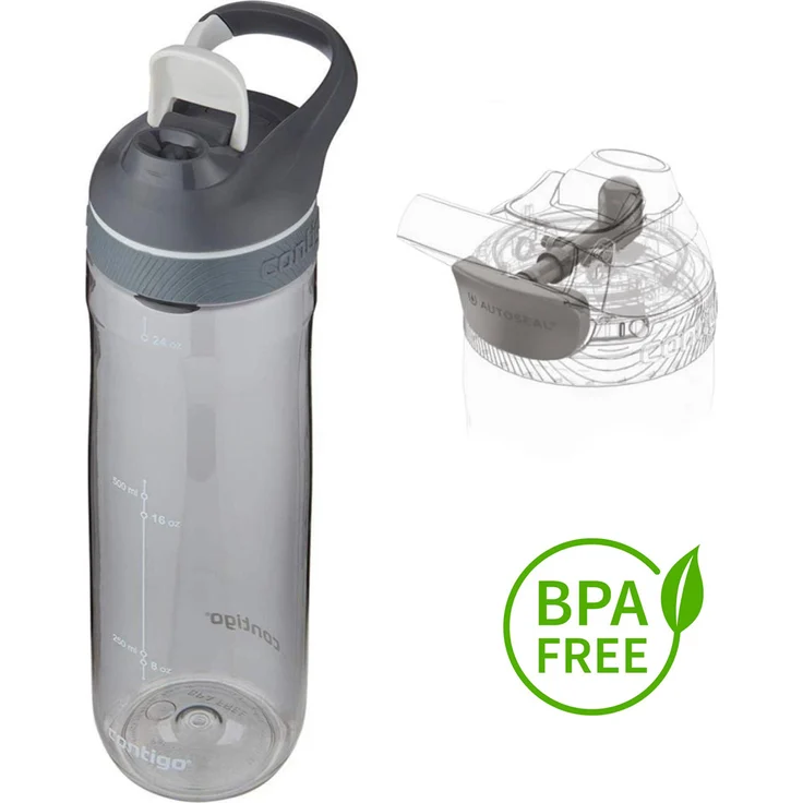Contigo Trinkflasche Cortland mit Autoseal-Technologie 720 ml Smoke Grey – Bild 1