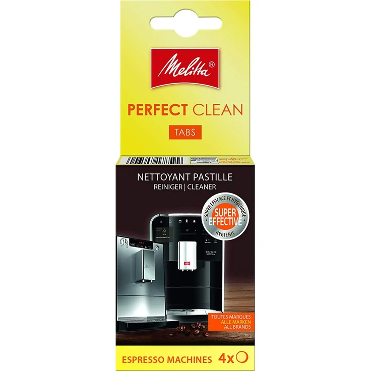 Melitta 178599 Perfect Clean Reinigungstabs für Kaffeevollautomaten und Espressomaschinen | 4 Tabs | gründlich und schonend