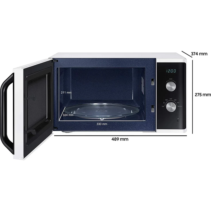 Samsung MW3500 MS23K3614AW-EG Mikrowelle, Standgerät, 800 Watt, 23 Liter Garraum, 48, 9 cm breite, weiß – Bild 2