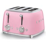 Smeg TSF03PKEU 4-Scheiben-Toaster, 2000W, 6 Bräunungsstufen, Metall, pink