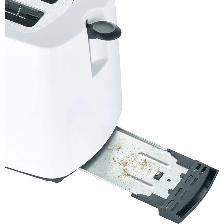 SEVERIN Automatik-Toaster, Inkl. Brötchen-Röstaufsatz, 2 Röstkammern, 700 W, AT 2286, Weiß-Schwarz – Bild 3