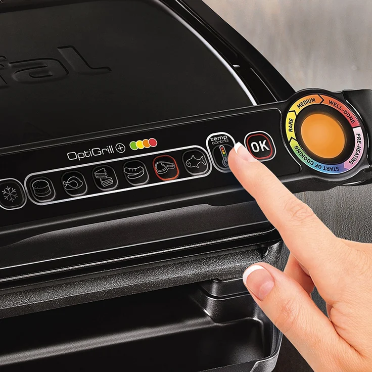 Tefal GC7148 OptiGrill+ Kontakgrill Snacking & Baking, 2000W, 6 voreingestellte Programme, schwarz – Bild 3