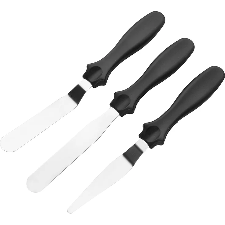 Tala Zuckerguss-Spatel 's, Edelstahl, Schwarz, 3 Stück