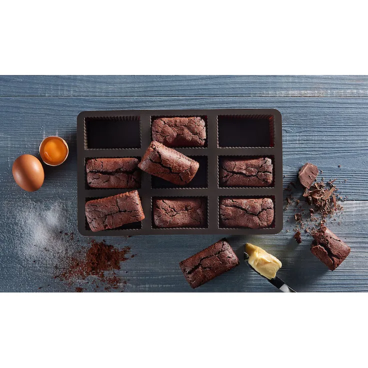 Lurch 85021 FlexiForm Brownies Backform aus Silikon, 9-fach