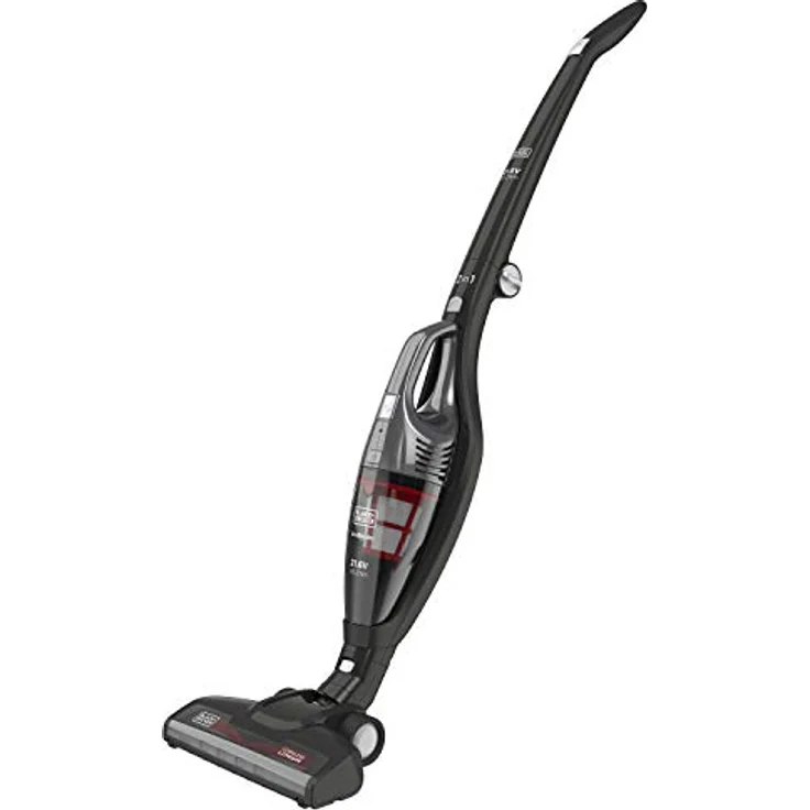 Black + Decker 2-in-1- Akku-Stielsauger, Boden- & Handsauger (21.6V, mit Turbobürste für hartnäckigen Schmutz, selbststehend, inkl. Ladekabel, Wandbefestigung, Fugendüse, Polsterbürste) SVB620JW – Bild 1